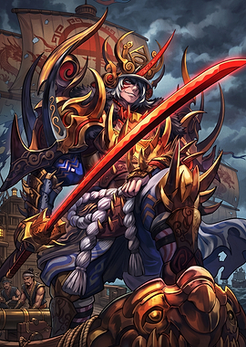 Samurai Warrior with Glowing Red Sword