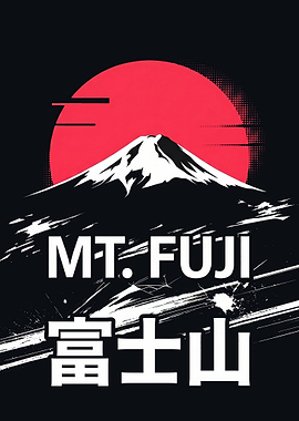 Mt. Fuji Japanese Graphic Art traditional Travel Poster