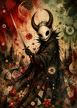 Horned Masked Warrior with Sword