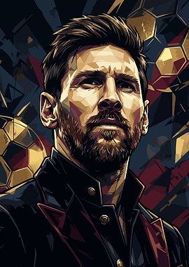 Lionel Messi Low Poly Portrait