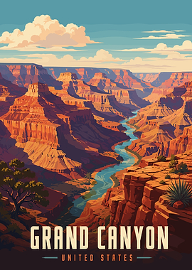 Grand Canyon National Park Travel Poster