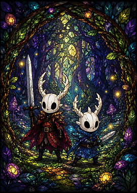 Stained Glass Hollow Knight Forest Warriors