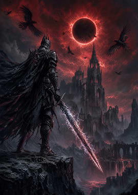 Dark Knight Before a Ruined Castle
