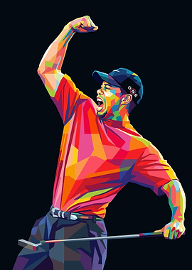 Tiger Woods WPAP Pop Art Portrait