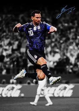 Lionel Messi Argentina Soccer Action Shot