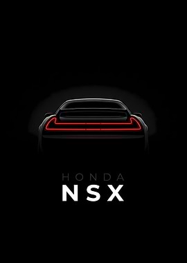 Minimalist Honda NSX Rear View Poster