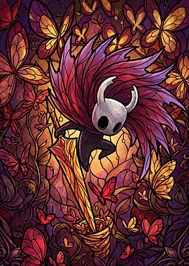 Hollow Knight The Knight Stained Glass Art