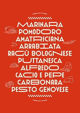 Italian Pasta Sauce Typography Poster