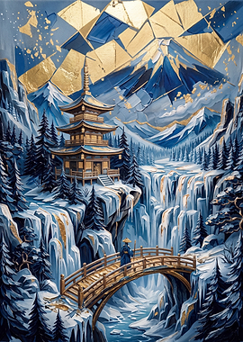 Golden Pagoda in Snowy Mountains