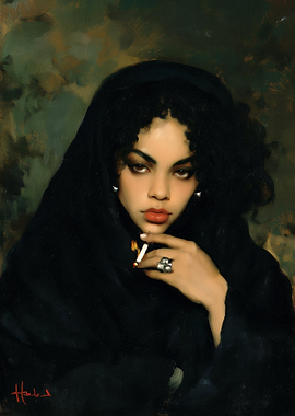 Portrait of a Woman Smoking