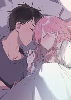 Anime Couple Sleeping Together