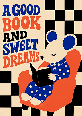 Cute Mouse Reading in Armchair