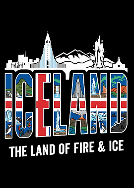 Iceland Land of Fire and Ice Graphic