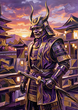 Purple and Gold Samurai Warrior