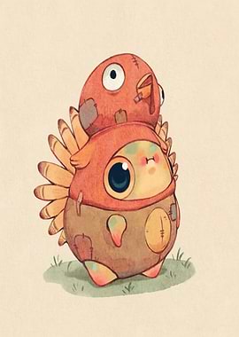 Cute Creature in Turkey Costume