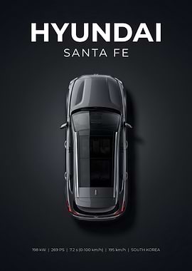 Hyundai Santa Fe Top View Poster