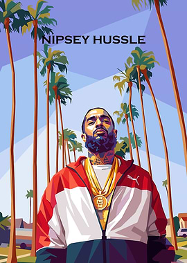 Nipsey Hussle Low Poly Art Portrait