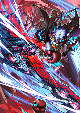 Dynamic Anime Battle Scene Illustration