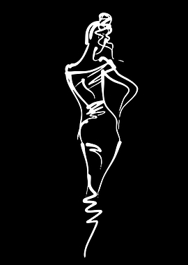 Minimalist Fashion Sketch of Woman