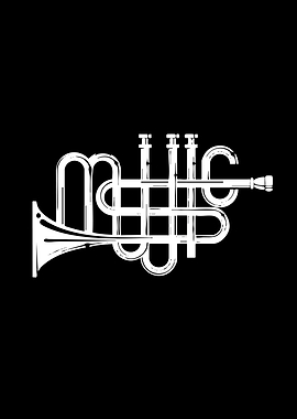 Music Trumpet Typography Design