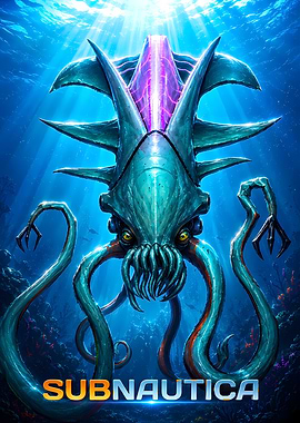 Subnautica Reaper Leviathan Underwater Poster