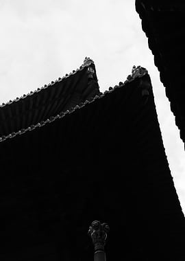 Traditional Asian Temple Roof Silhouette