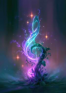 Magical Glowing Treble Clef