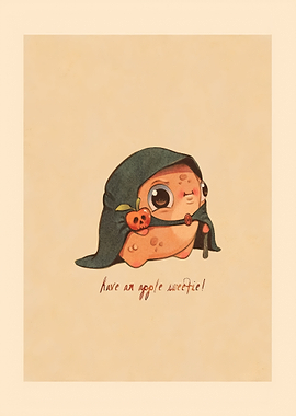 Cute Potato Witch Offering Poison Apple