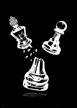 Broken Chess King and Pawn