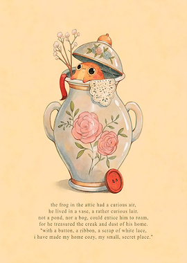 Cute Frog Living in a Vase