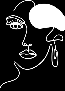 Minimalist Continuous Line Art Portrait