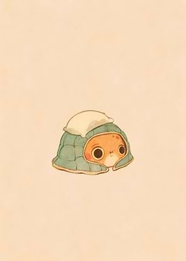 Cute Frog Under a Blanket