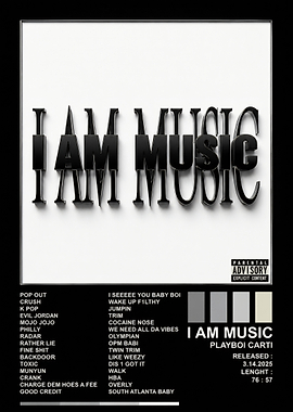 Playboi Carti I Am Music Album Poster