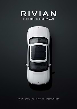 Rivian Electric Delivery Van Top View