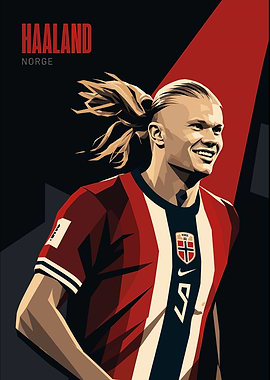 Erling Haaland Norway Soccer Poster