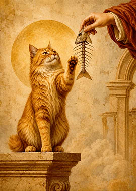 Divine Offering to a Ginger Cat