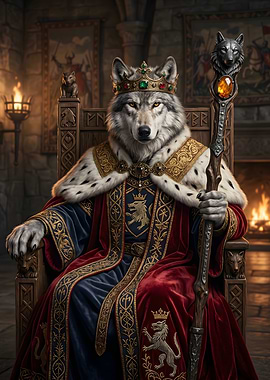 Wolf King on Throne