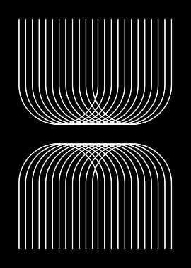 Minimalist Geometric White Line Art