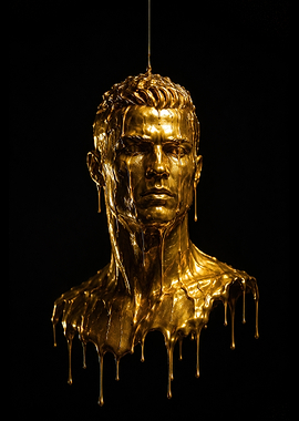 Golden statue of Cristiano Ronaldo