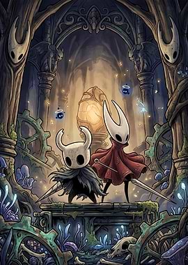 The Knight and Hornet Hollow Knight