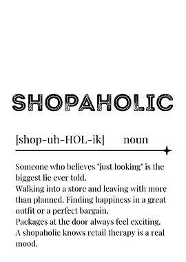 Shopaholic Definition Art