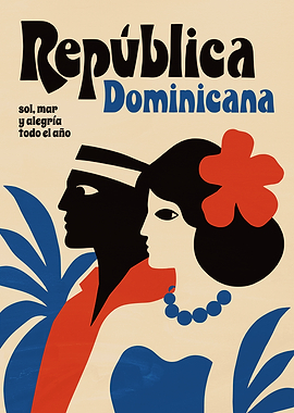 Dominican Republic Vintage Travel Poster