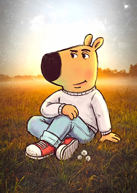capybara Read Sitting in a Field