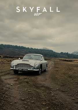 Skyfall 007 James Bond Aston Martin Poster