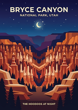 Bryce Canyon National Park Night Poster