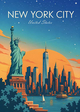 New York City Travel Poster