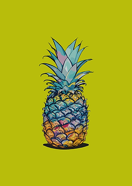 Colorful Pop Art Pineapple Illustration