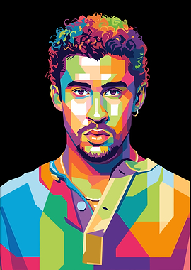 Bad Bunny WPAP Pop Art Portrait