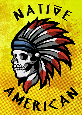 Native American Skull Graphic Art