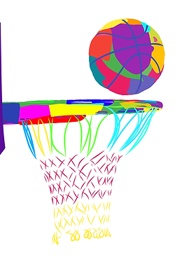 Colorful Abstract Basketball Hoop Illustration